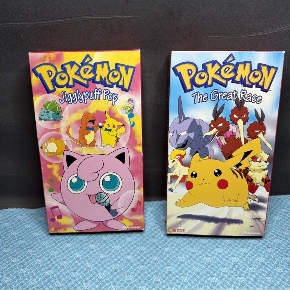 Pokemon VHS lot Of 2 ( The Great Race, Jiggly Puff Pop)